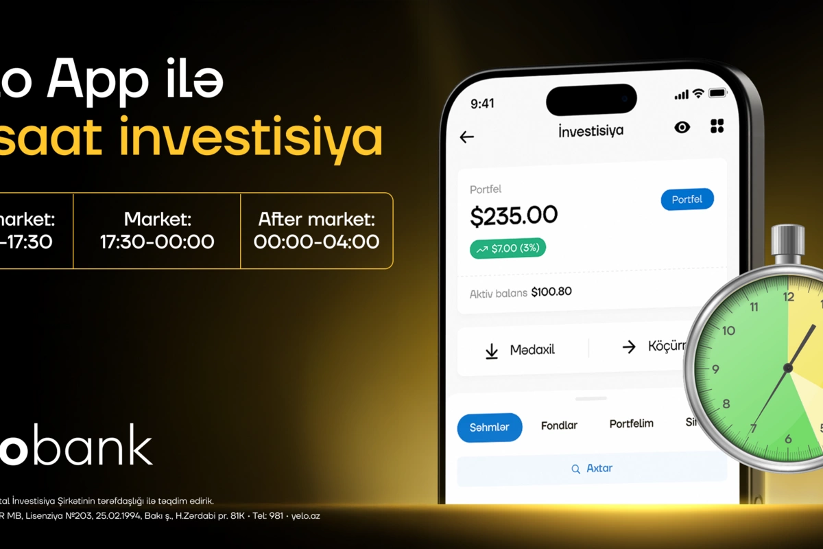 Yelo Invest-də limit sifarişi funksiyası aktiv oldu