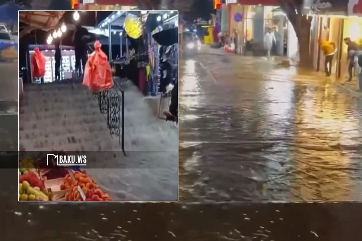 Yağış Bakı yollarını iflic etdi: Küçələr keçilməz hala düşdü