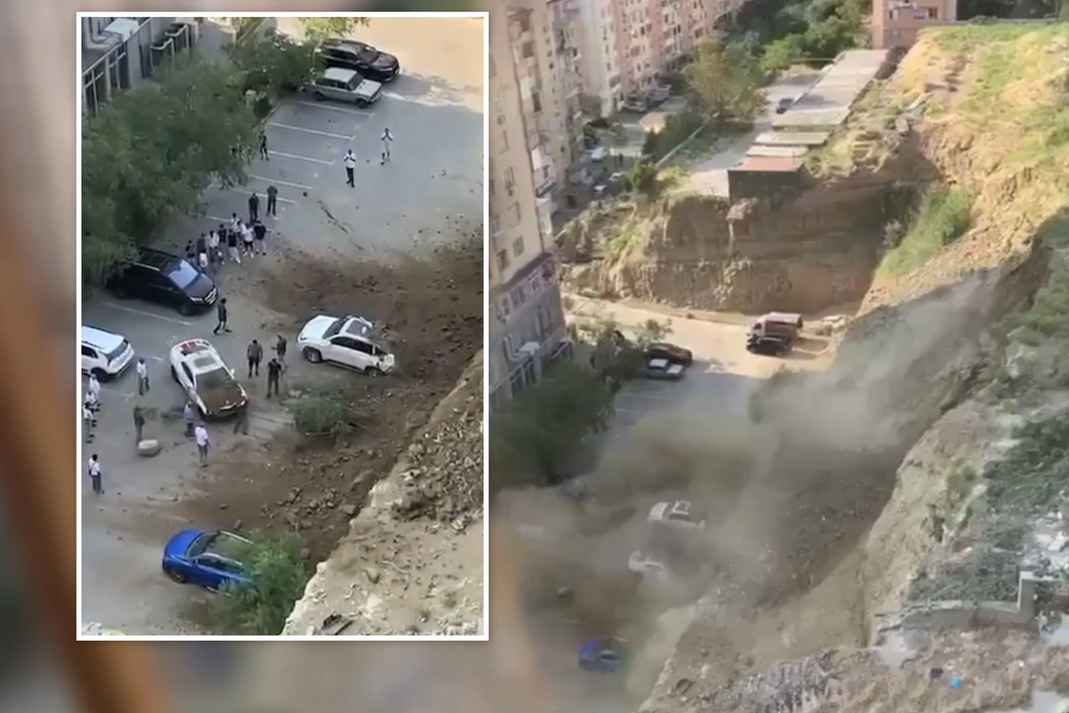 Dünən baş verən torpaq sürüşməsinin ANBAAN VİDEOSU