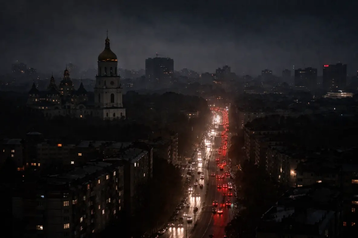 Kiyev qaranlıqda qalıb