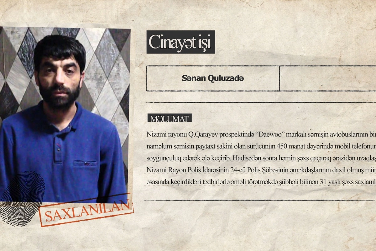 Polis avtobus sürücüsünün telefonunu ələ keçirən şəxsi saxladı