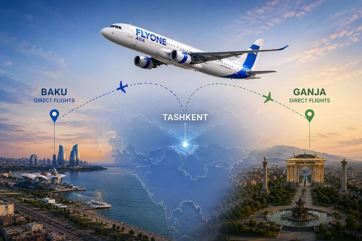 FLYONE Asia Daşkənddən Bakı və Gəncə hava limanlarına uçuşlara başlayıb