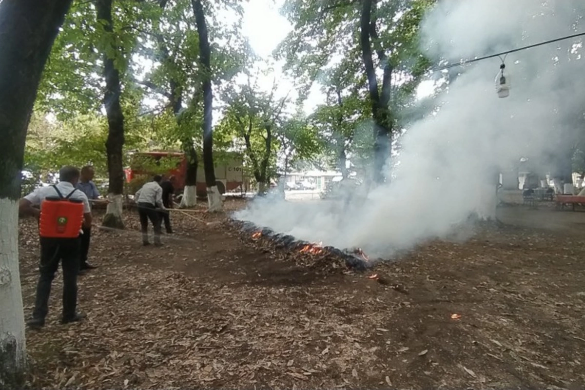 Hirkan Milli Parkında yanğın təhlükəsizliyinə dair nəzəri-praktik tədbir keçirilib