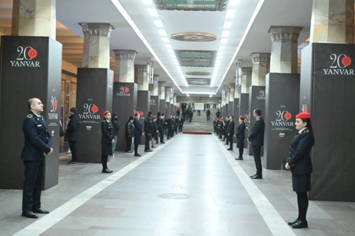 Bakı metrosunda 20 Yanvar şəhidlərinin xatirəsi alınıb
