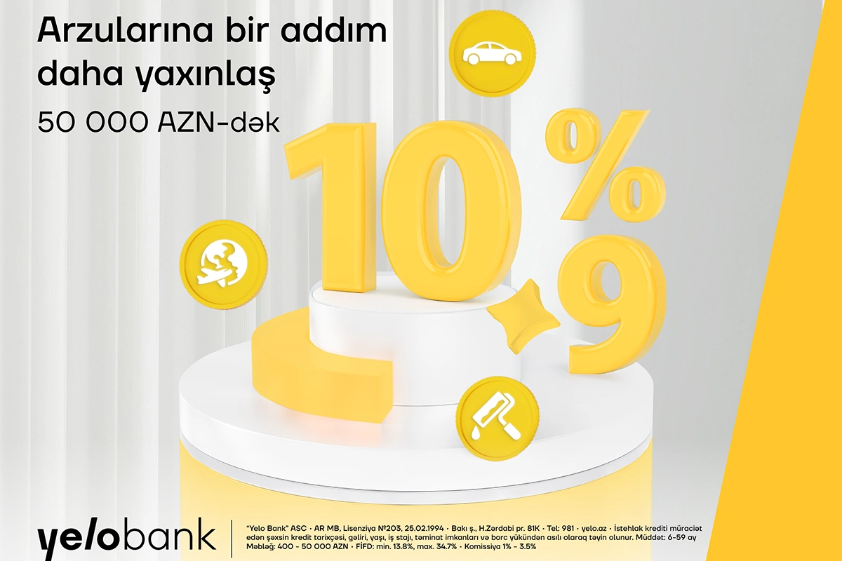 Planlarını ertələmə, Yelo Bank-dan kreditlə həyata keçir!