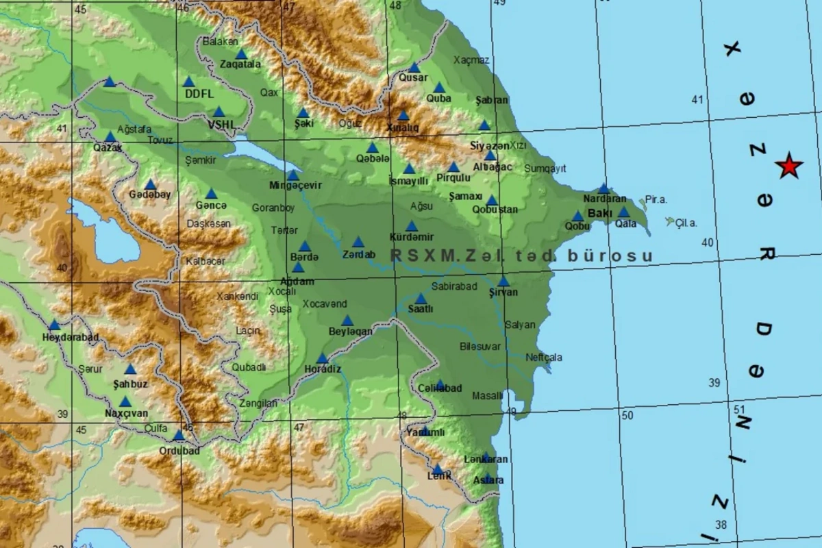 Xəzər dənizində zəlzələ baş verib