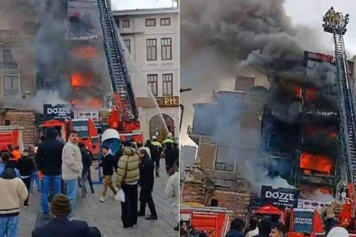 İstanbulda tarixi bazarın yaxınlığında güclü YANĞIN