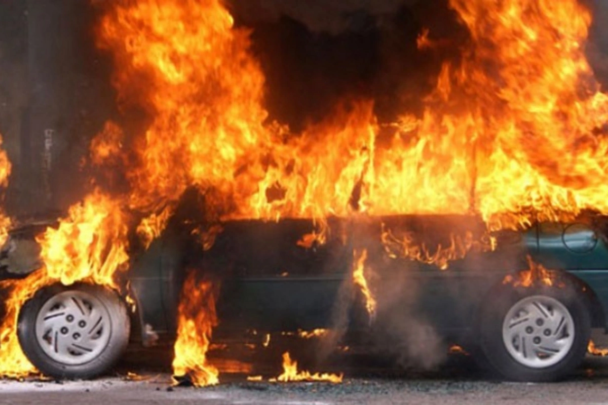 Təbrizdə dəhşətli qəza: Sürücü diri-diri yandı