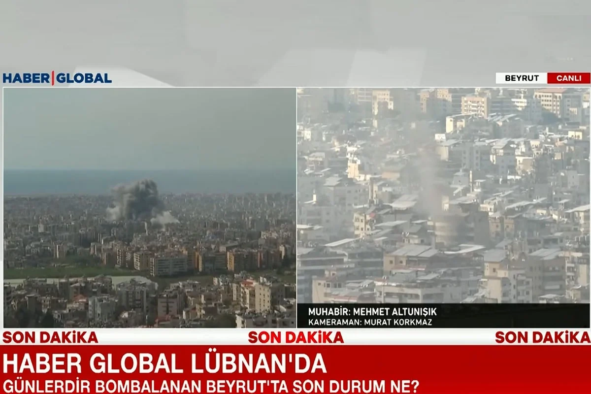 Explosions rang out in Beirut during a Haber Global live broadcast