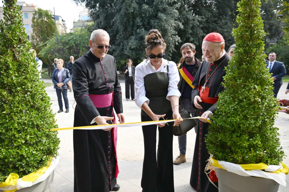 Мехрибан Алиева приняла участие в церемонии открытия проекта реставрации катакомб Святой Коммодиллы в Ватикане