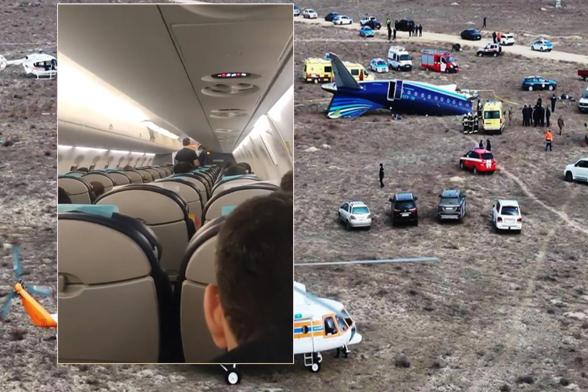 Qəzaya uğrayan AZAL təyyarəsinin içindən yeni KADRLAR - Hökümə Əliyeva son dəfə sərnişinlərini salamladı