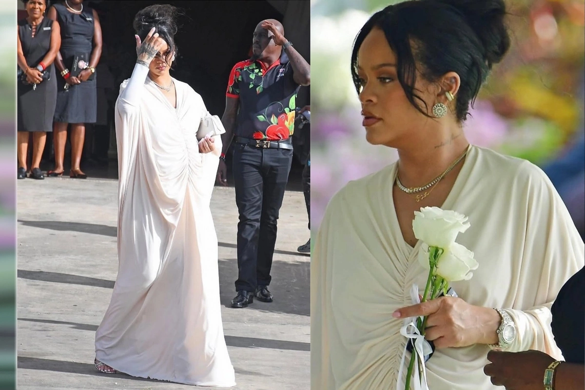 Rihanna övladları ilə atasının yas mərasiminə qatıldı Rihanna övladları ilə atasının yas mərasiminə qatıldı