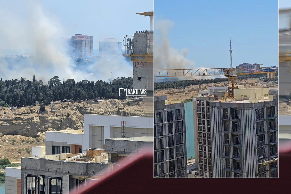 Bakıda açıq ərazidə YANĞIN BAŞLAYIB