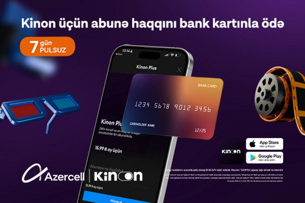 Kinon abunəliyini bank kartı ilə ödəmək mümkündür