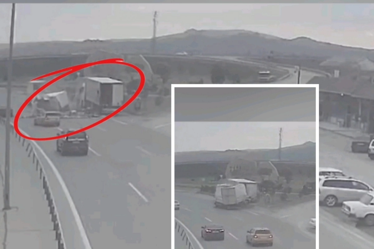 Bakı-Qazax yolunda yük avtomobili ağır qəzaya səbəb oldu - ANBAAN VİDEO