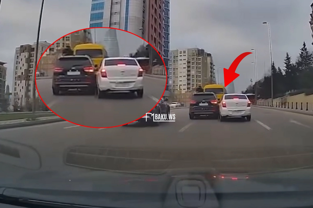 Yasamalda iki avtomobil toqquşdu