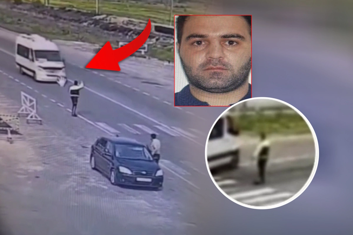 Narkotik qəbul edən sürücü mikroavtobusu polislərin üzərinə sürdü - ANBAAN VİDEO