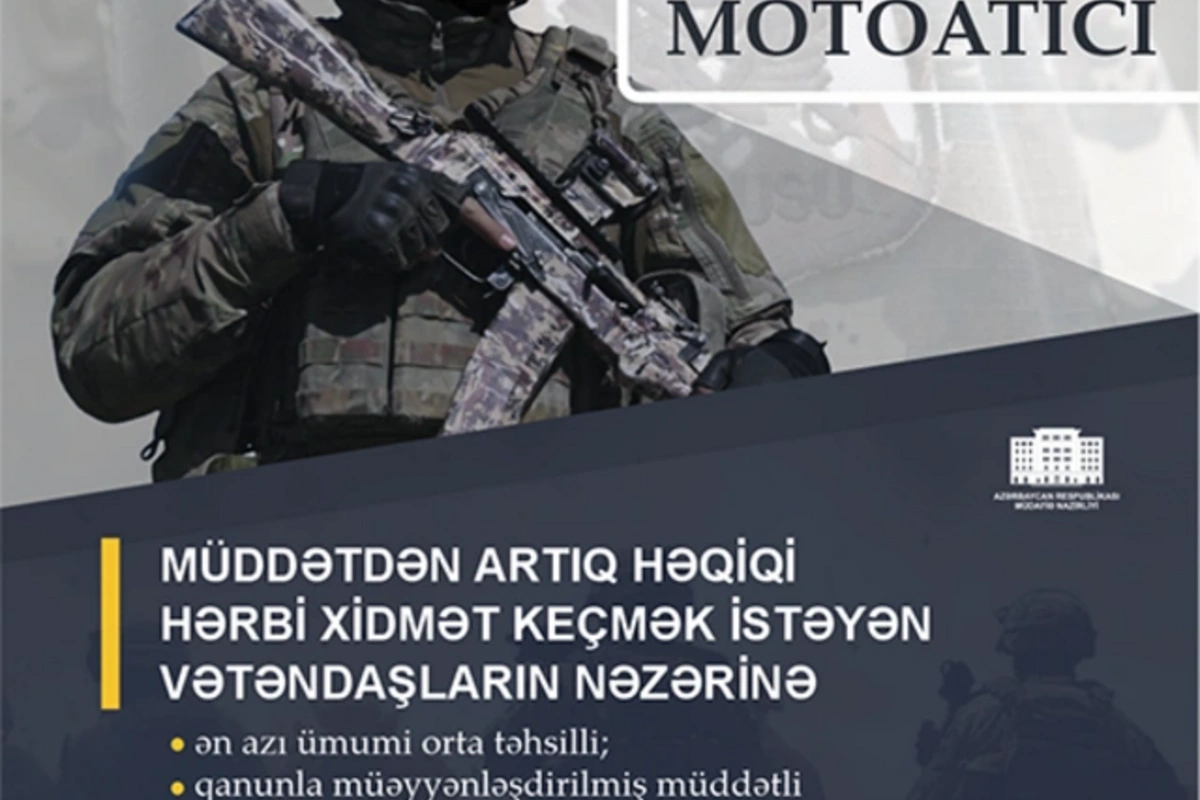 Komando və motoatıcı olmaq istəyənlərin nəzərinə: Müdafiə Nazirliyi qəbul elan edir Komando və motoatıcı olmaq istəyənlərin nəzərinə: Müdafiə Nazirliyi qəbul elan edir