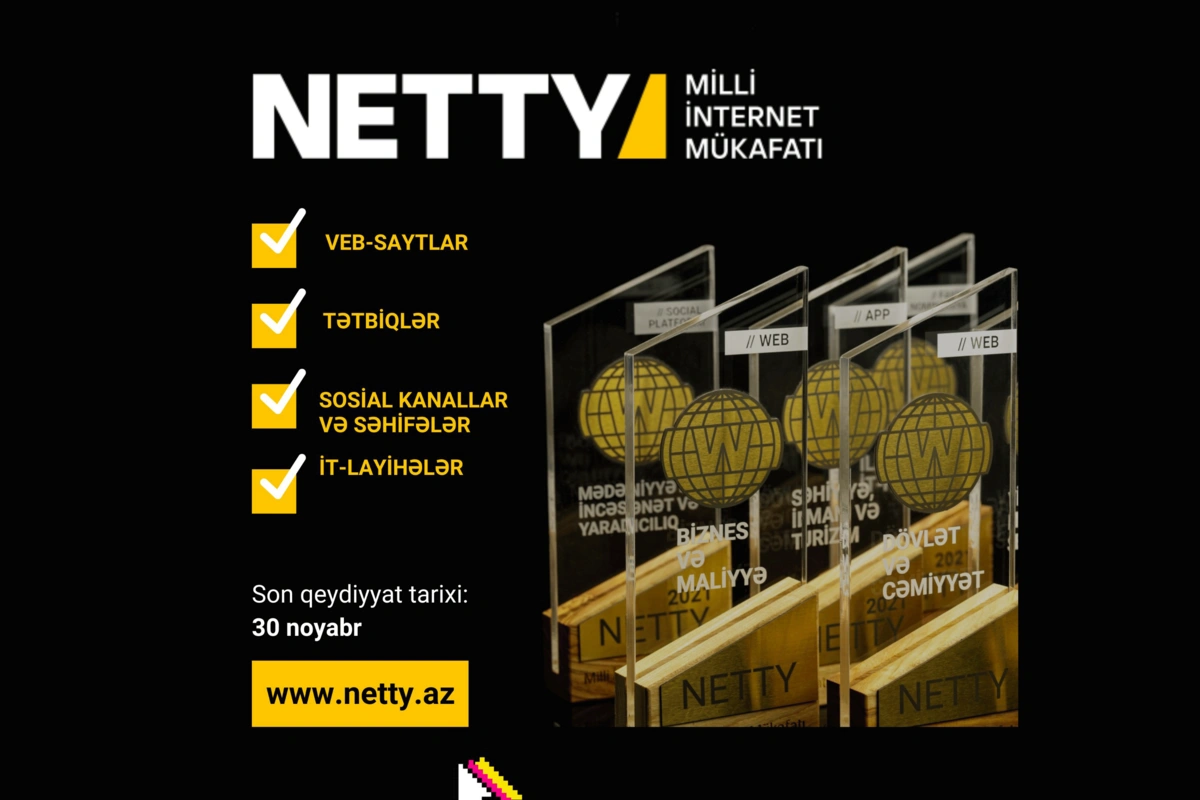 NETTY 2024 Azərbaycan Milli  İnternet Mükafatı - qeydiyyat davam edir