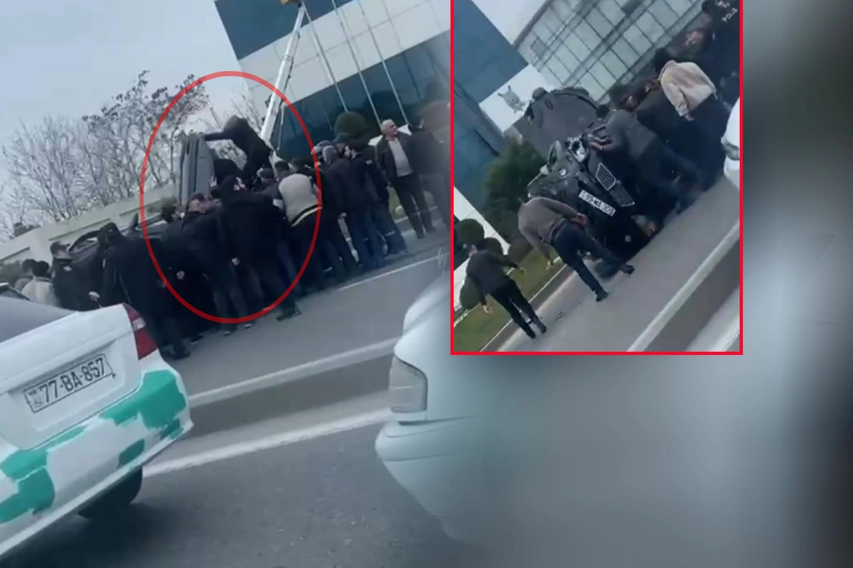 Bakıda mərkəzi yolda Kia Sorento aşdı
