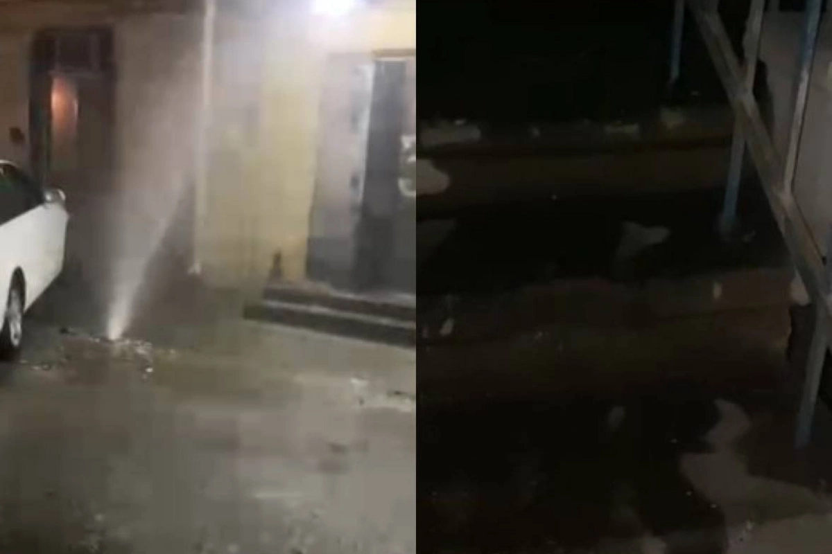 Binanın borusu partladı - Bloku su basdı Binanın borusu partladı - Bloku su basdı