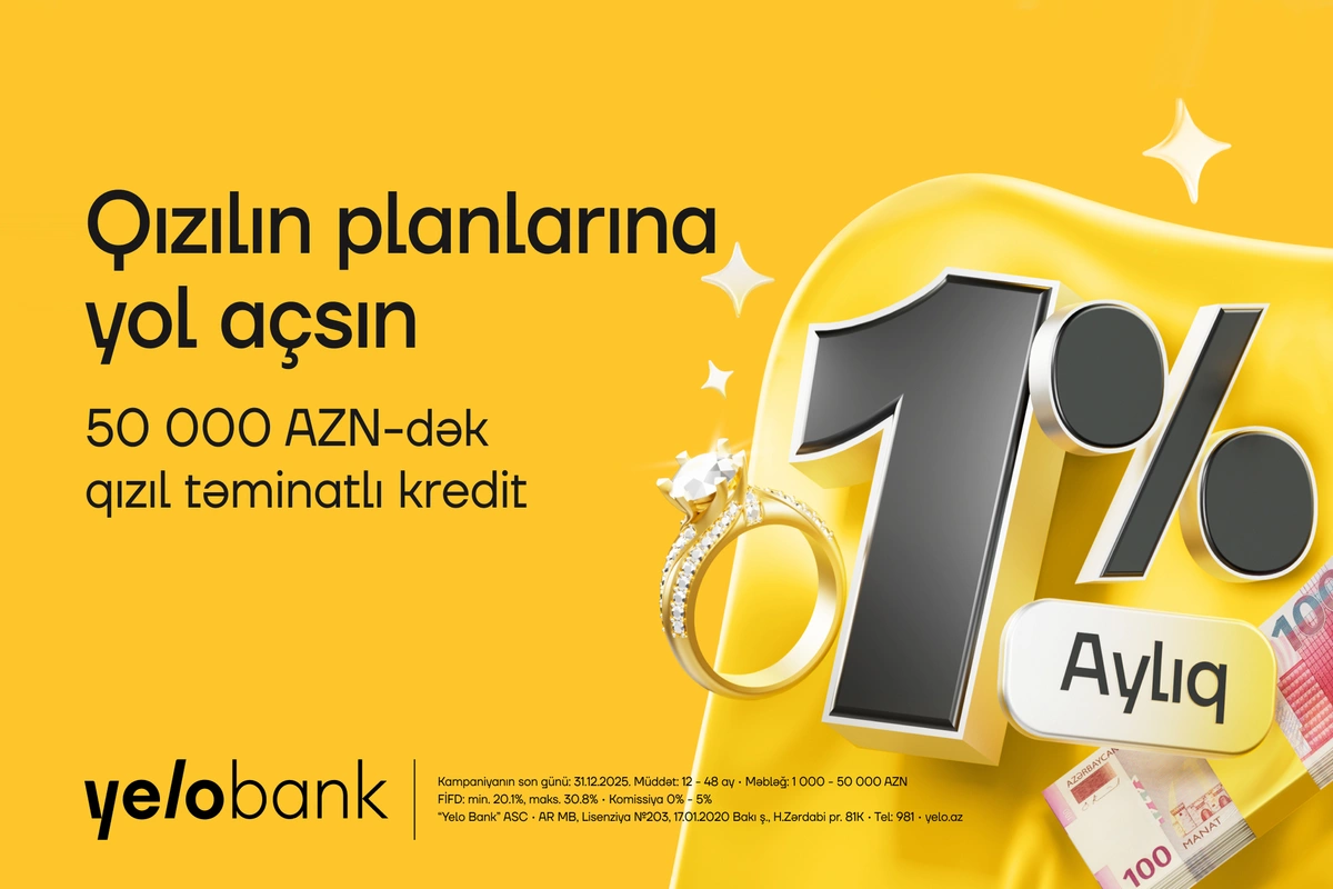 Aylıq cəmi 1%-dən qızıl təminatlı kredit!