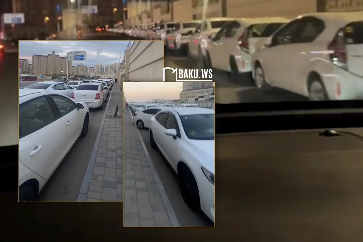 Bakıda taksilərin gecə-gündüz icazə növbəsi - GÖRÜNTÜLƏR Bakıda taksilərin gecə-gündüz icazə növbəsi - GÖRÜNTÜLƏR