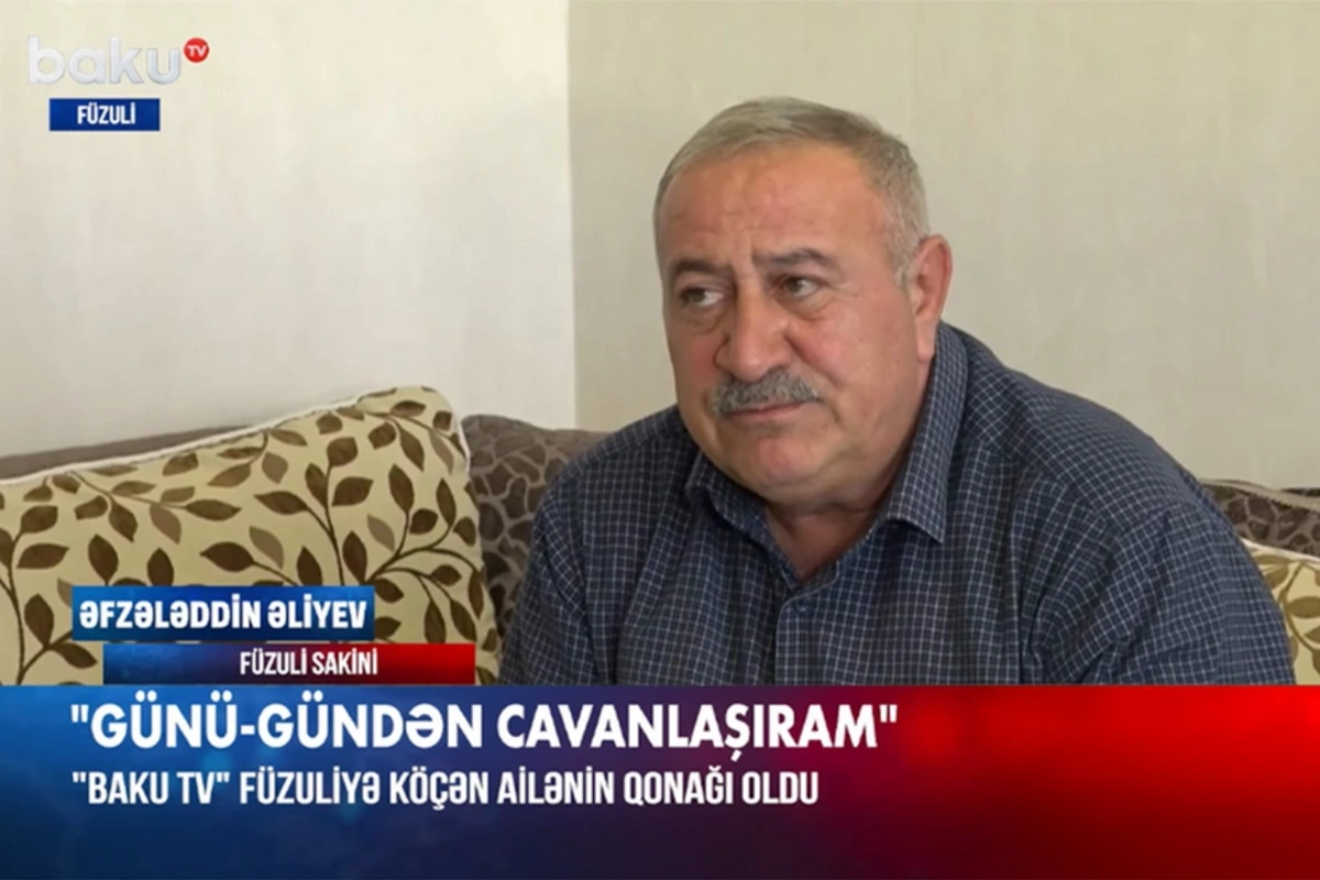 Füzuliyə köçən ailə sevincini Baku TV ilə bölüşüb