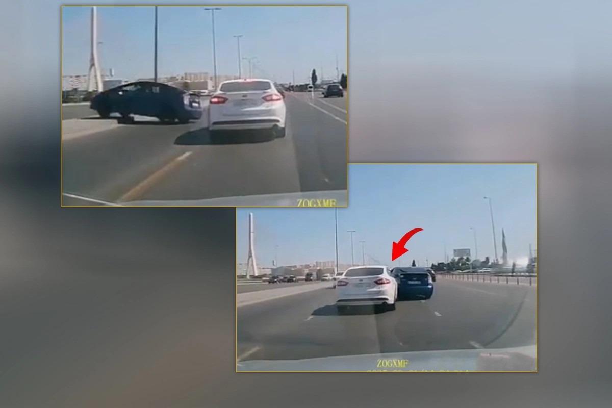 Prius əvvəlcə Ford Fusionla, daha sonra əks yoldakı maşınla TOQQUŞDU Prius əvvəlcə Ford Fusionla, daha sonra əks yoldakı maşınla TOQQUŞDU