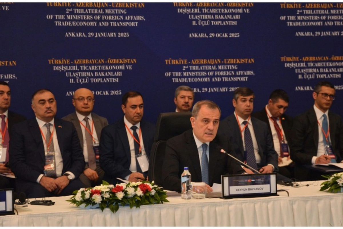 Ceyhun Bayramov Ankarada keçirilən görüşdə çıxış edib