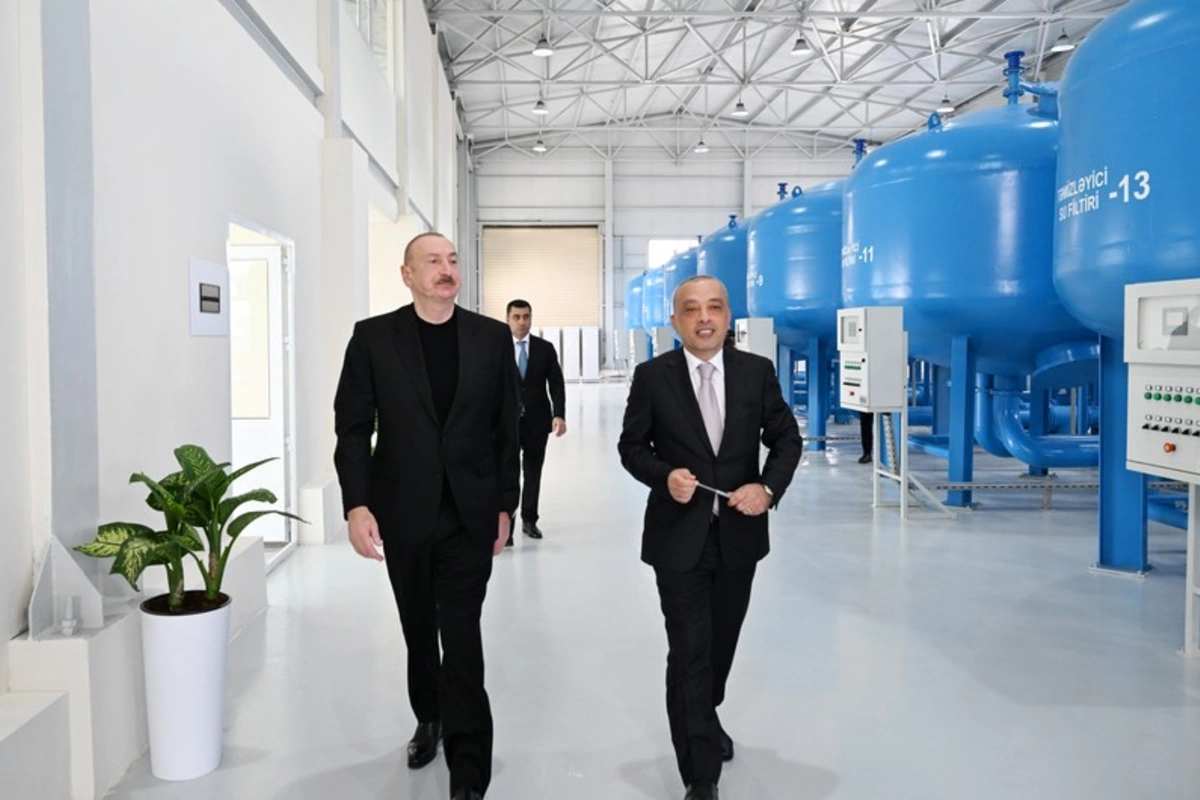 İlham Əliyev Yevlaxda qumsüzgəc texnologiyalı sutəmizləyici qurğunun açılışında iştirak edib İlham Əliyev Yevlaxda qumsüzgəc texnologiyalı sutəmizləyici qurğunun açılışında iştirak edib