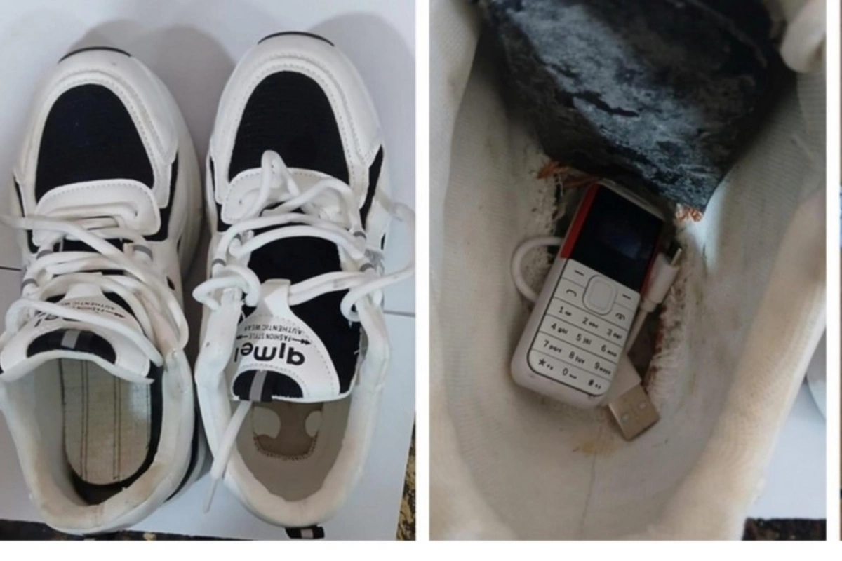 Ayaqqabının içində mobil telefon keçirtmək istədilər, ALINMADI