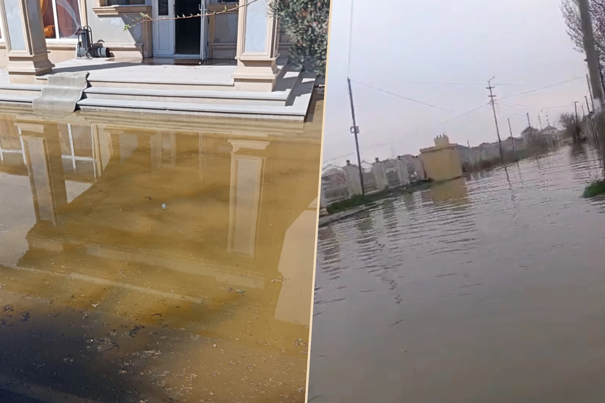 Ramanada məktəbin ərazisi su altında qalıb - Şagirdlər üçün TƏHLÜKƏ