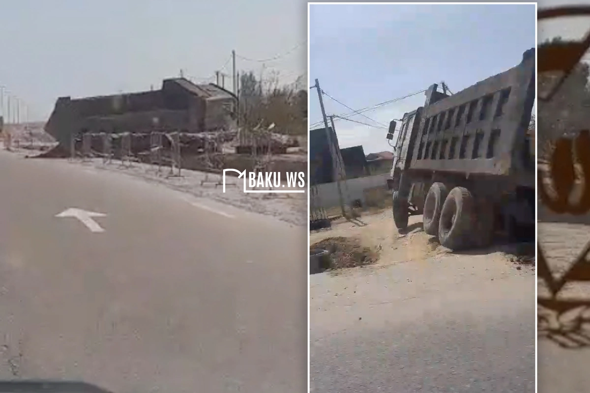 Novxanı-Pirşağı yolunda Shacman aşdı