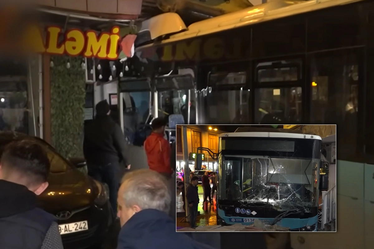 Biləcəridə avtobus qəza törədib obyektə çırpıldı - TƏFƏRRÜAT