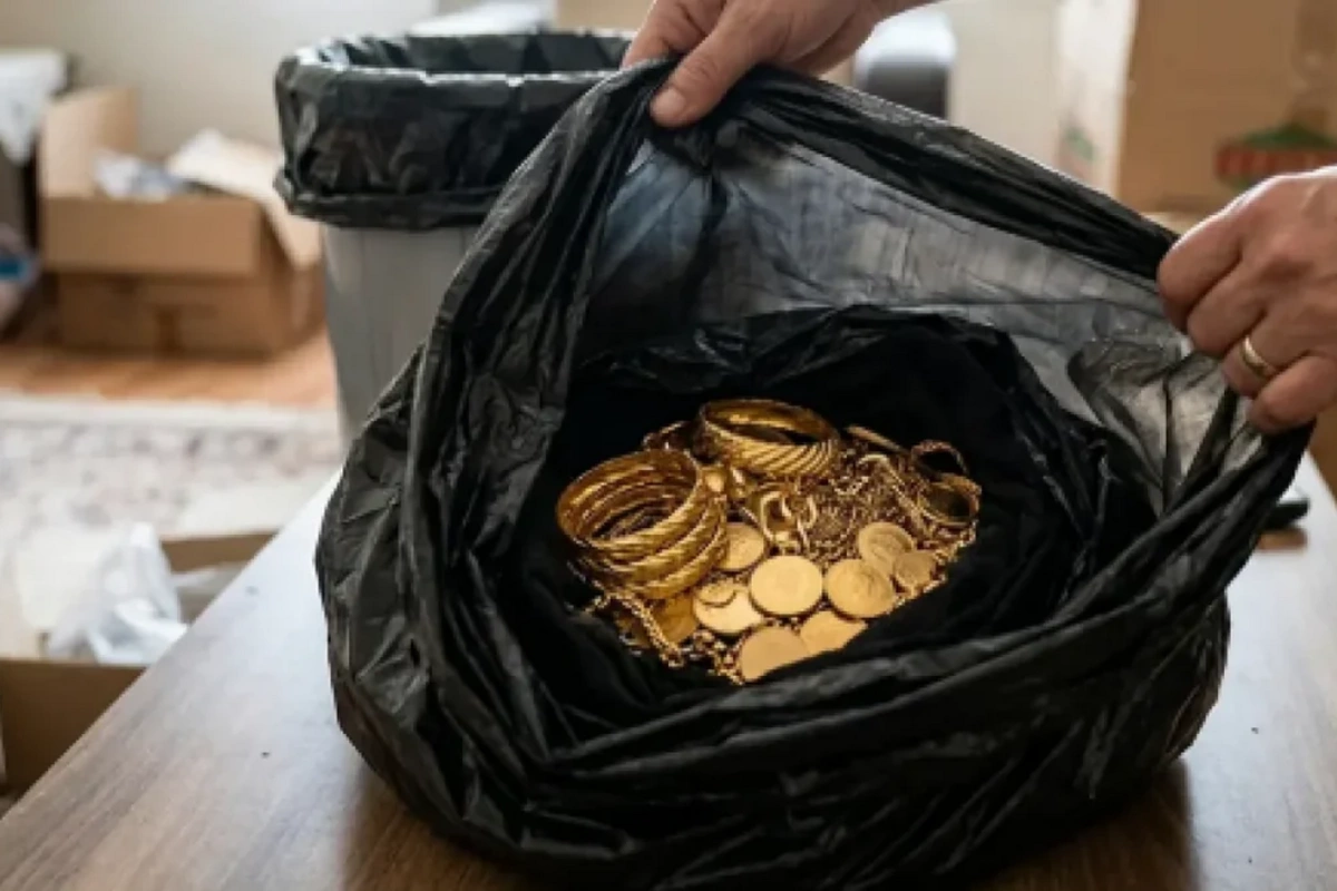 A woman accidentally threw a kilogram of gold in the trash