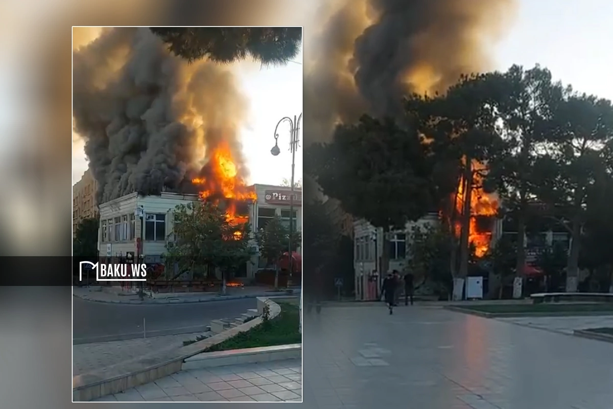 Сильный пожар на объекте в Хырдалане потушен