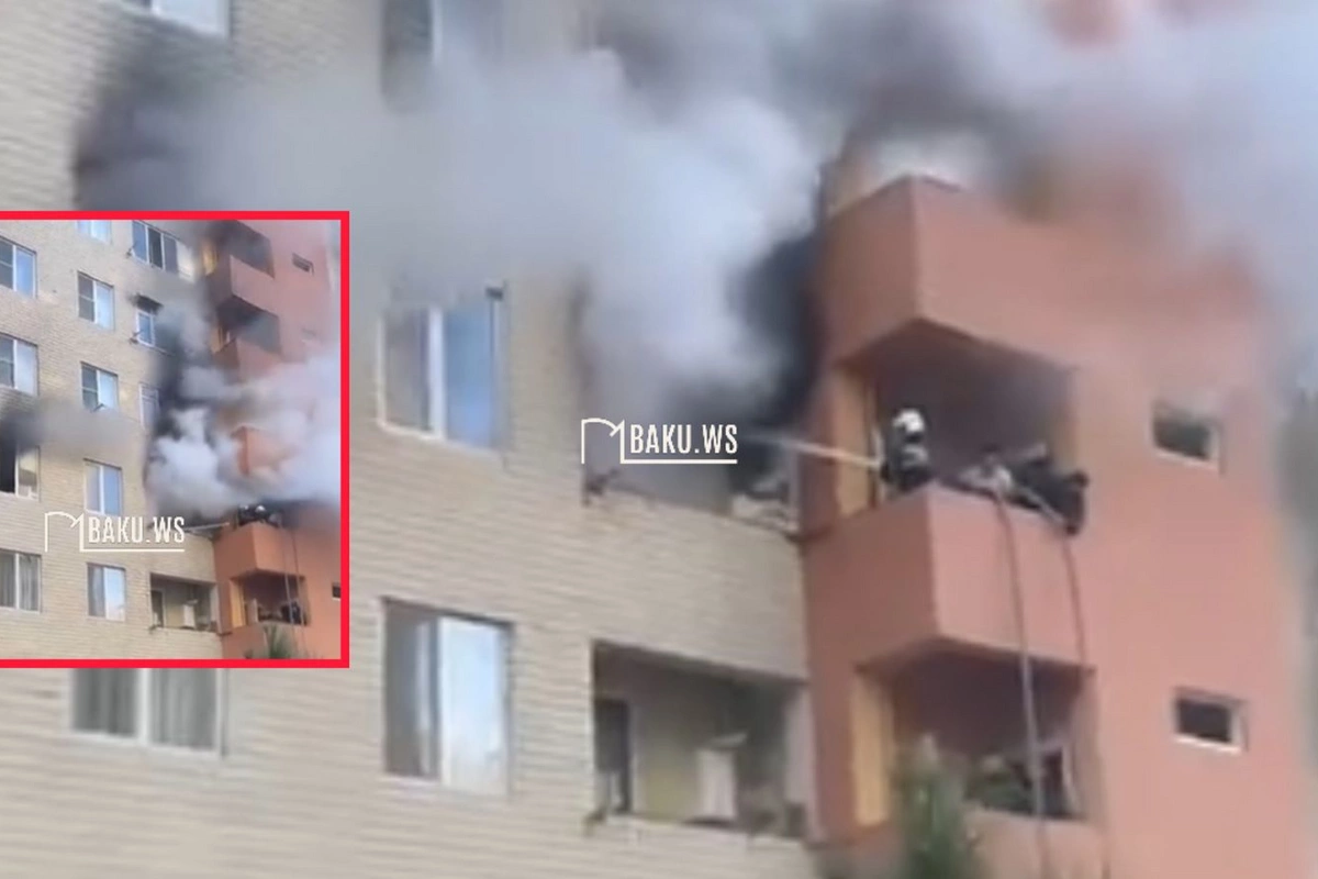 Qobu Parkda yanğın olub, 7 nəfər təxliyə edilib