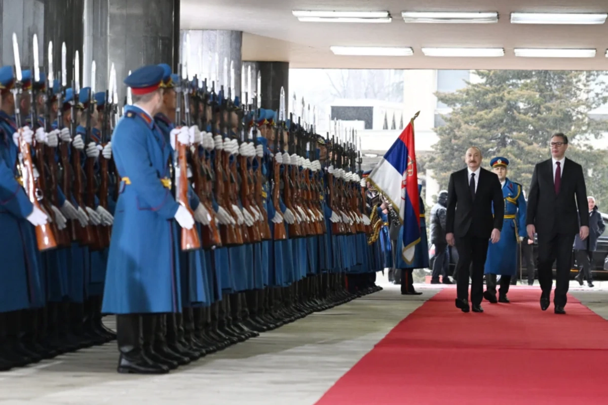 Serbiyada Azərbaycan Prezidentinin rəsmi qarşılanma mərasimi olub