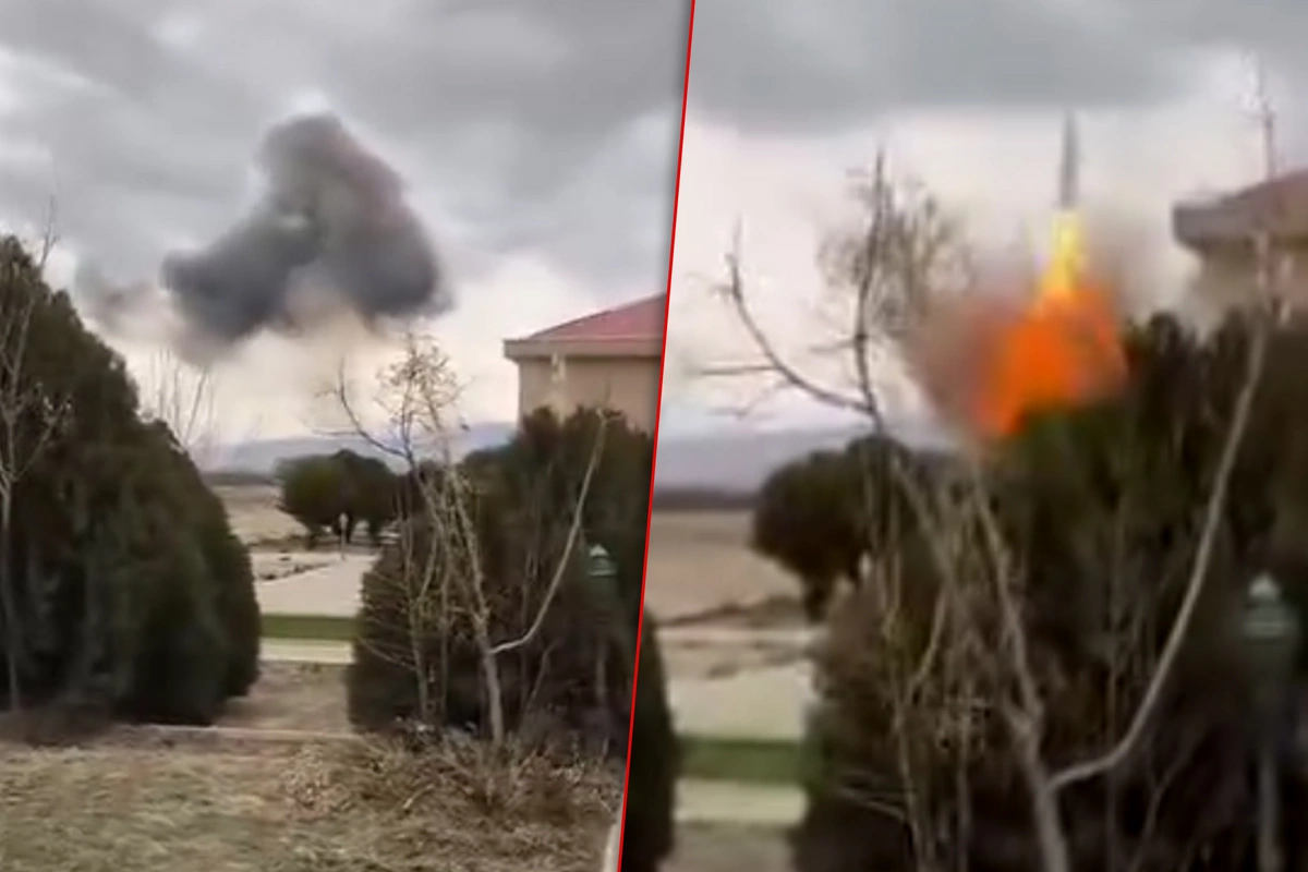 Naxçıvanda məktəb yaxınlığına düşən dronun PARTLAMA ANI