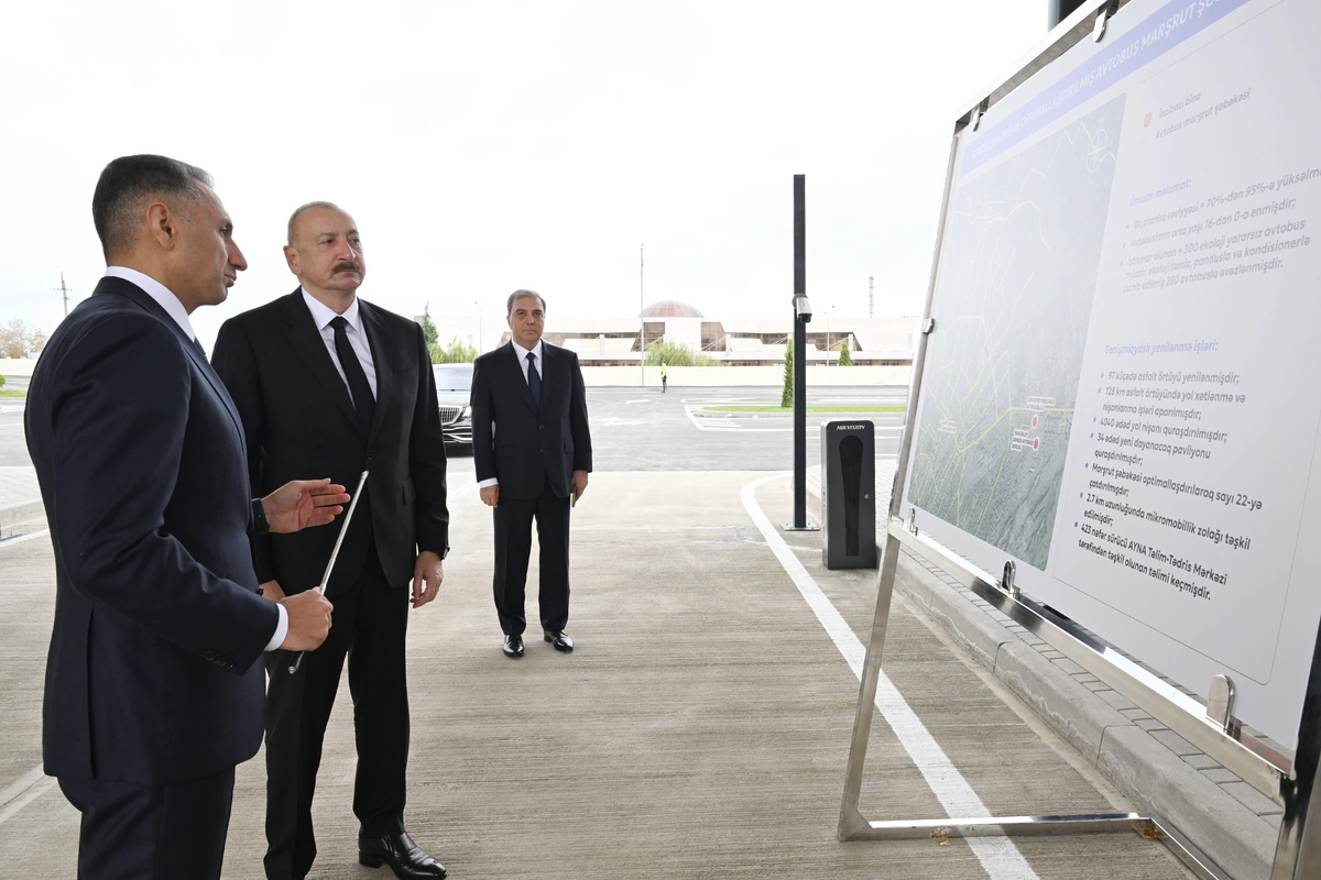 Prezident İlham Əliyev BakuBus MMC-nin Gəncə Avtoparkının açılışında iştirak edib