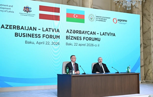 İlham Əliyev və Edqars Rinkeviçsin iştirakı ilə Bakıda Azərbaycan-Latviya biznes-forumu keçirilib