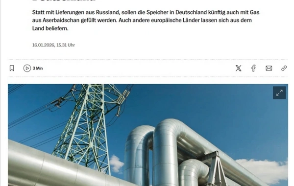 Alman mediası Azərbaycan qazının Almaniya və Avstriya bazarına ixracına geniş yer verib