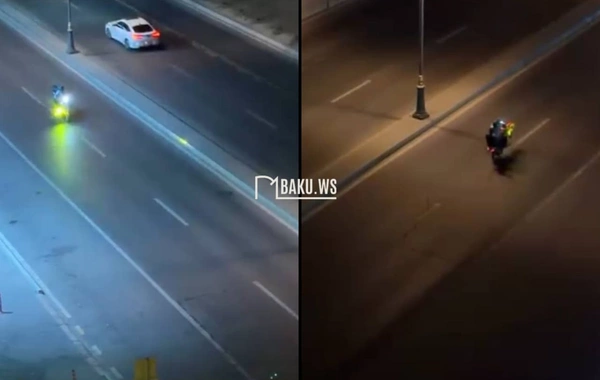 Bakıda insanları gecə narahat edən motosiklet sürücüsü