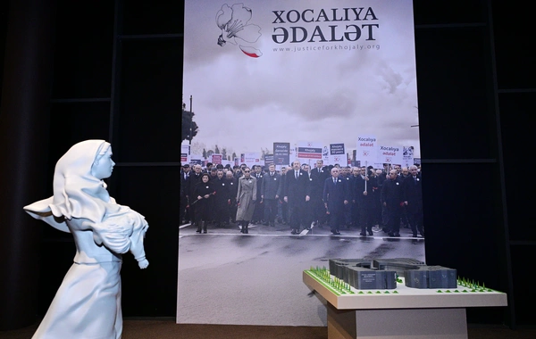 Prezident İlham Əliyev Xocalı Soyqırımı Memorialının açılışında iştirak edib