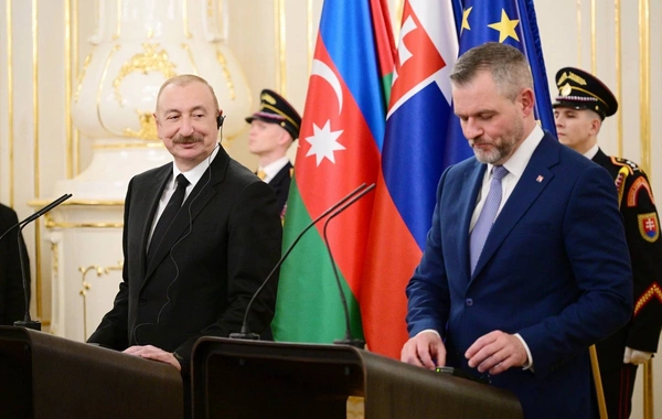 Azərbaycan və Slovakiya prezidentləri mətbuata bəyanatlarla çıxış ediblər