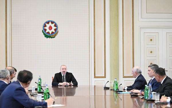 İlham Əliyev TDT-yə üzv dövlətlərin hökumət başçılarının görüşünün iştirakçılarını qəbul edib