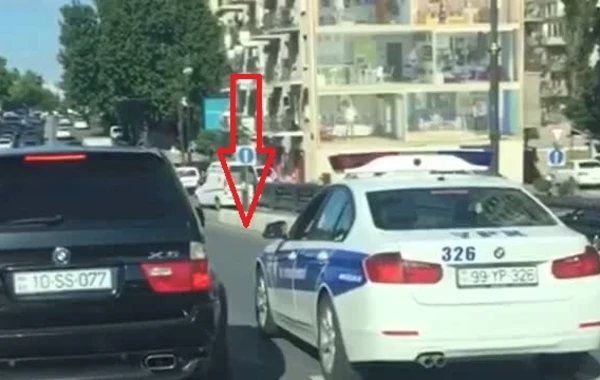Polisin bu hərəkətinə sürücülər reaksiya göstərdi (VİDEO)