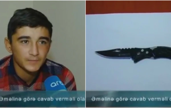 Ciyər axşamında adam bıçaqlayan şəxs: Yaxşı oğlanlara salam olsun (VİDEO)