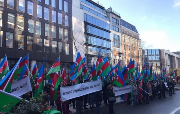 Avropadakı azərbaycanlılar Brüsseldə aksiya keçirib - FOTO